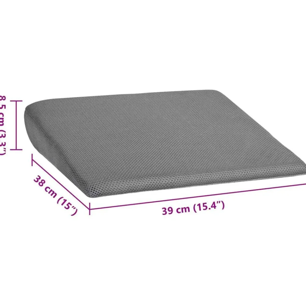 vidaXL Almohada para el asiento 39 x 38 x 8,5 cm Espuma PU Gris