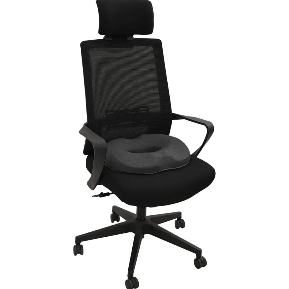 vidaXL Almohada para el asiento 42 x 36,5 x 8 cm Gris oscuro
