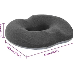 vidaXL Almohada para el asiento 42 x 36,5 x 8 cm Gris oscuro