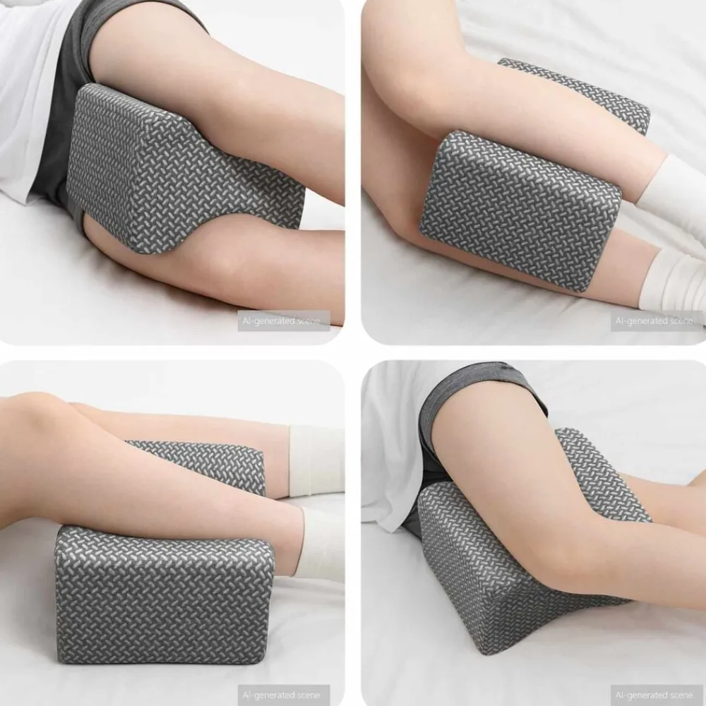 vidaXL Almohada para la rodilla Color sólido 26 x 21,5 x 15 cm Gris Outlet