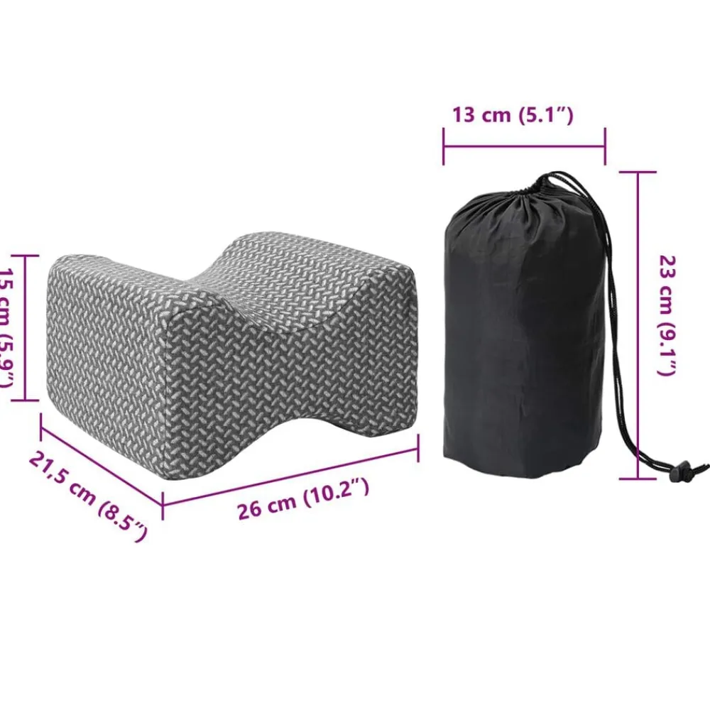 vidaXL Almohada para la rodilla Color sólido 26 x 21,5 x 15 cm Gris Outlet