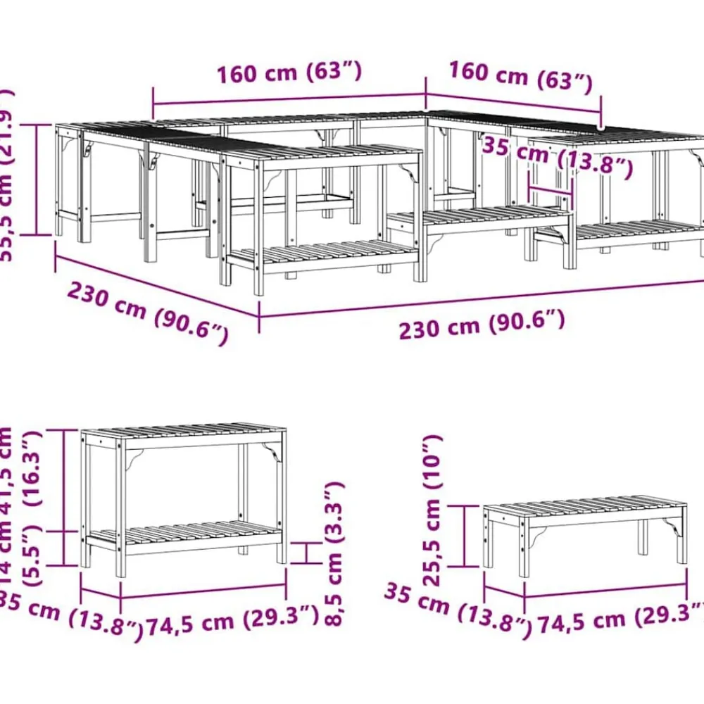vidaXL Piscina Y Spa-Alrededor de Spa Marrón 230 x 230 cm Madera de Acacia Sólida
