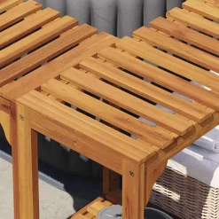 vidaXL Piscina Y Spa-Alrededor de Spa Marrón 230 x 230 cm Madera de Acacia Sólida