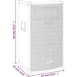 vidaXL Altavoces pasivos escenario profesional hifi 1000 W negro Clearance