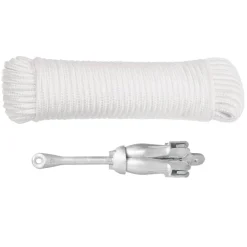 vidaXL Ancla plegable con cuerda hierro maleable plateado 1,5 kg Sale