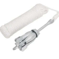 vidaXL Piezas Y Accesorios Para Vehículos-Ancla plegable con cuerda hierro maleable plateado 3,2 kg