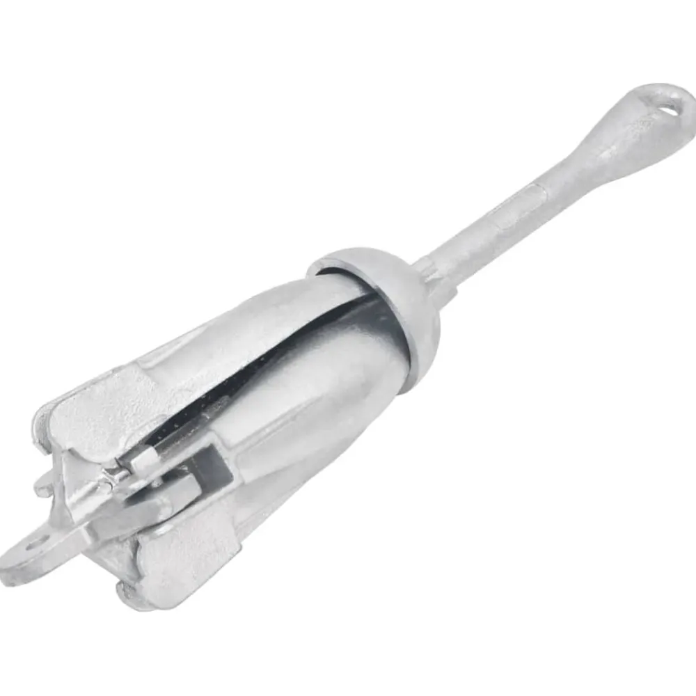 vidaXL Piezas Y Accesorios Para Vehículos-Ancla plegable con cuerda hierro maleable plateado 3,2 kg