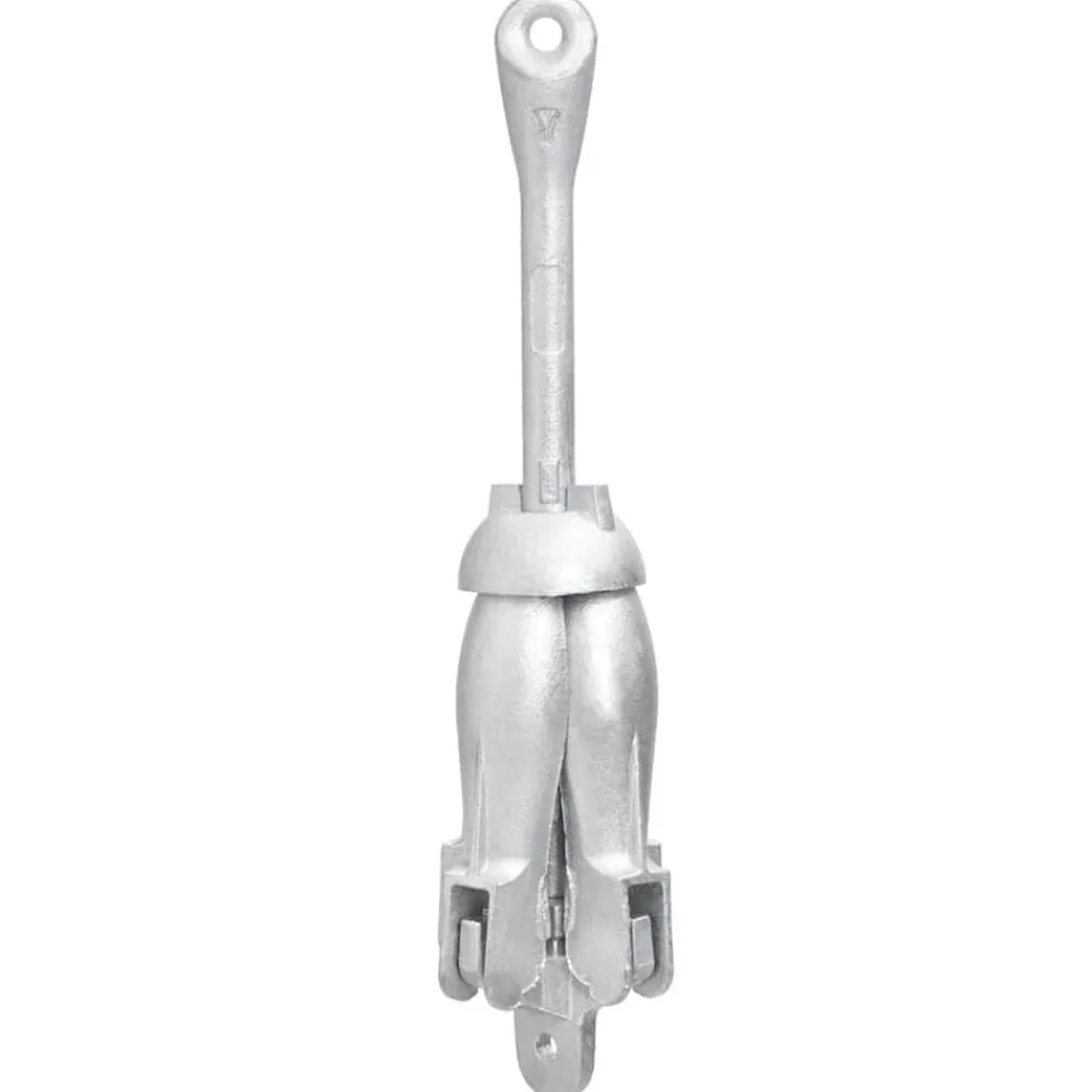 vidaXL Piezas Y Accesorios Para Vehículos-Ancla plegable con cuerda hierro maleable plateado 3,2 kg