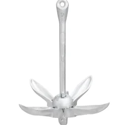 vidaXL Piezas Y Accesorios Para Vehículos-Ancla plegable con cuerda hierro maleable plateado 3,2 kg