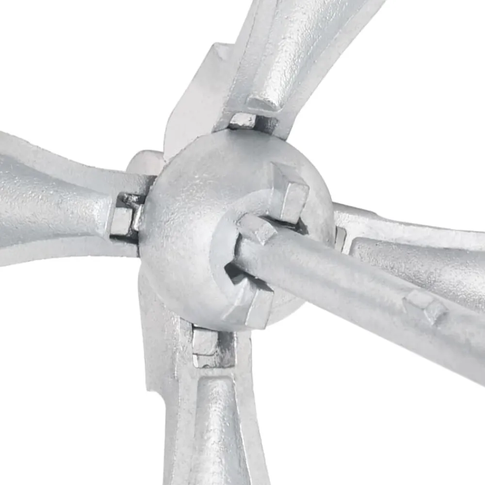 vidaXL Piezas Y Accesorios Para Vehículos-Ancla plegable con cuerda hierro maleable plateado 3,2 kg