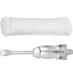 vidaXL Piezas Y Accesorios Para Vehículos-Ancla plegable cuerda hierro fundido galvanizado plata 8 kg