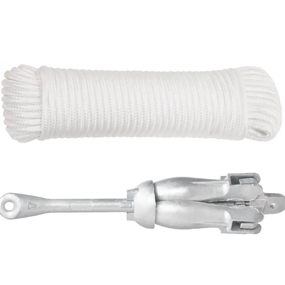 vidaXL Piezas Y Accesorios Para Vehículos-Ancla plegable cuerda hierro fundido galvanizado plata 8 kg