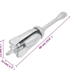 vidaXL Piezas Y Accesorios Para Vehículos-Ancla plegable cuerda hierro fundido galvanizado plata 8 kg