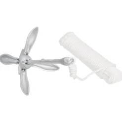 vidaXL Piezas Y Accesorios Para Vehículos-Ancla plegable cuerda hierro fundido galvanizado plata 8 kg