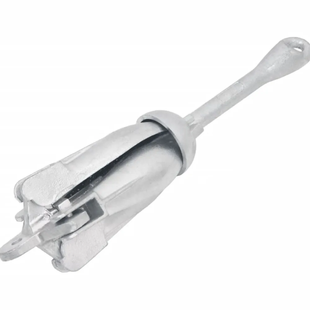 vidaXL Piezas Y Accesorios Para Vehículos-Ancla plegable cuerda hierro fundido galvanizado plata 8 kg