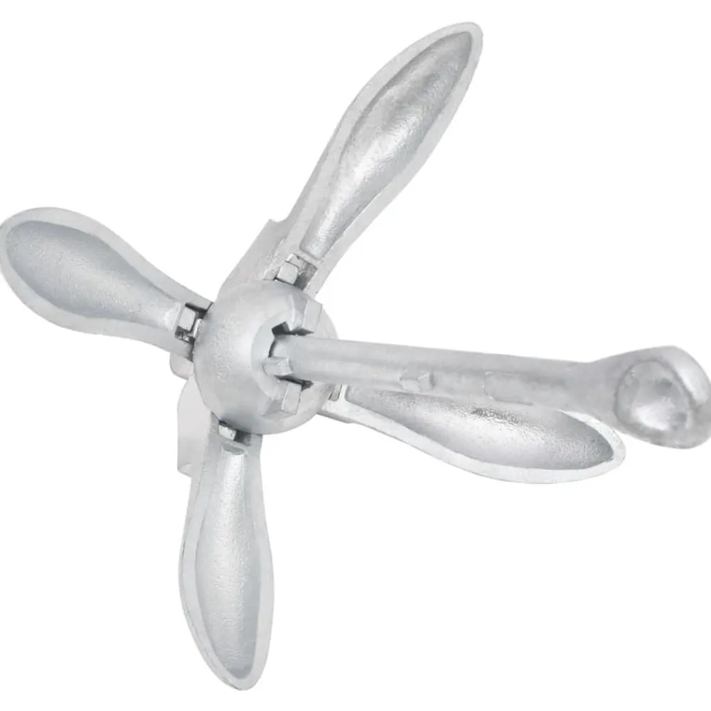 vidaXL Piezas Y Accesorios Para Vehículos-Ancla plegable cuerda hierro fundido galvanizado plata 8 kg