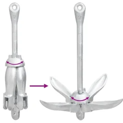 vidaXL Piezas Y Accesorios Para Vehículos-Ancla plegable cuerda hierro fundido galvanizado plata 8 kg