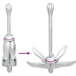 vidaXL Ancla plegable hierro maleable plateado 4 kg New