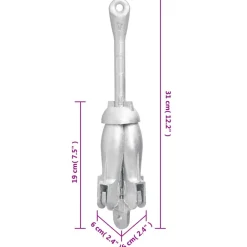 vidaXL Piezas Y Accesorios Para Vehículos-Ancla plegable hierro maleable plateado 1,5 kg