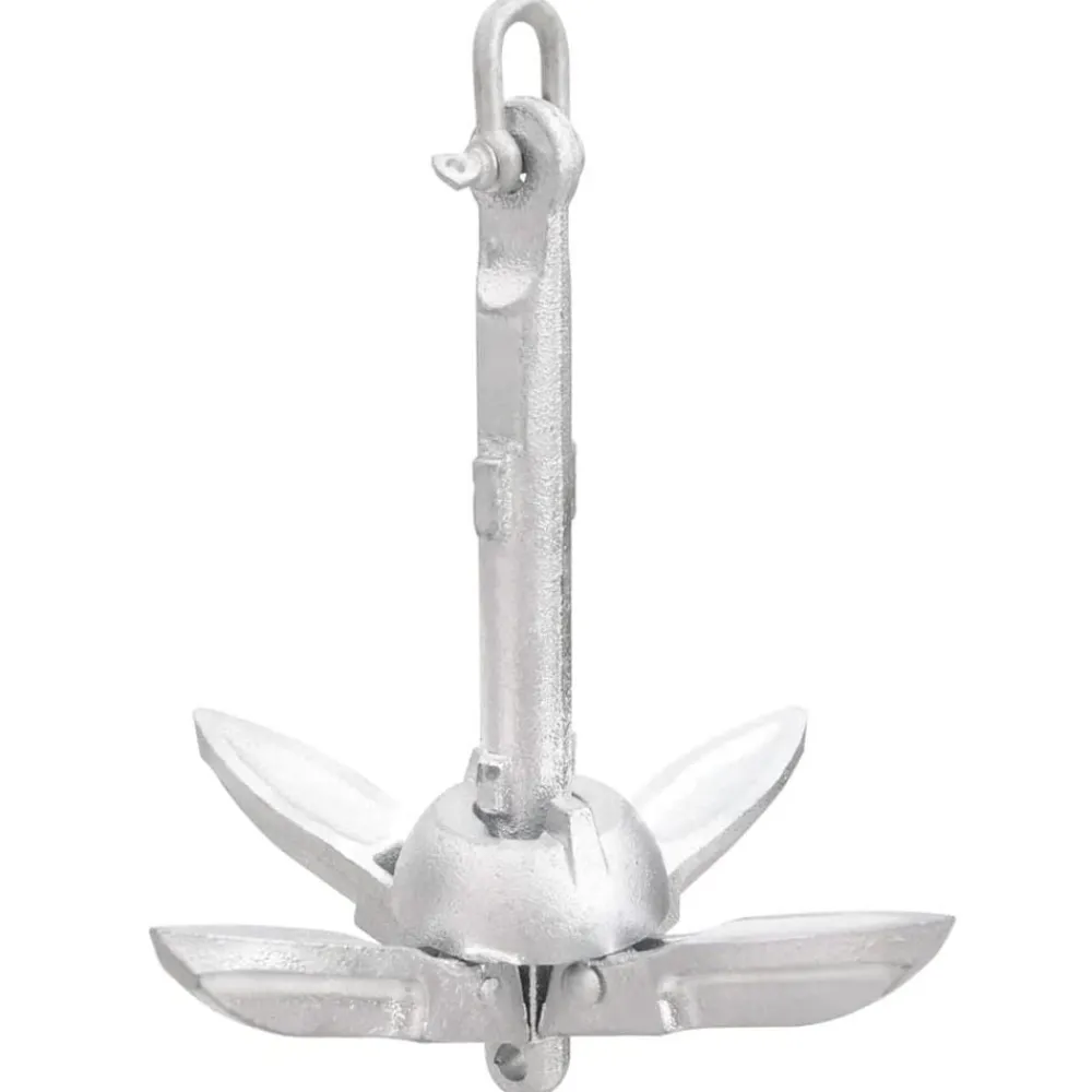 vidaXL Piezas Y Accesorios Para Vehículos-Ancla plegable hierro fundido galvanizado caliente plata 0,7 kg