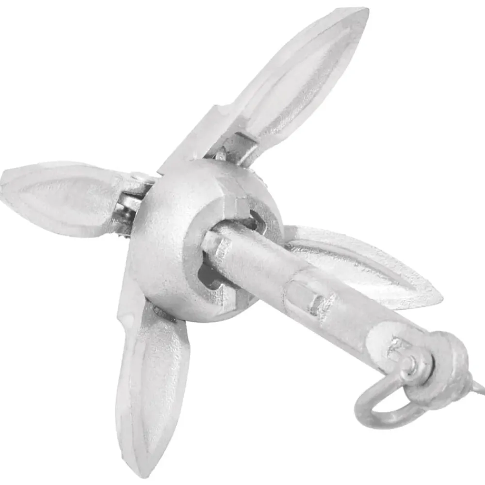 vidaXL Piezas Y Accesorios Para Vehículos-Ancla plegable hierro fundido galvanizado caliente plata 0,7 kg