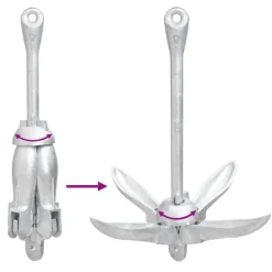 vidaXL Piezas Y Accesorios Para Vehículos-Ancla plegable hierro maleable plateado 6 kg