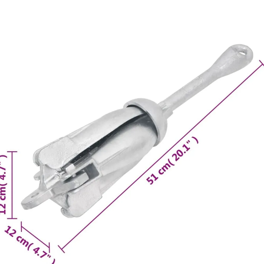 vidaXL Piezas Y Accesorios Para Vehículos-Ancla plegable hierro maleable plateado 6 kg