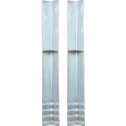 vidaXL Accesorios De Bricolaje-Anclaje de tierra forma de L 2 uds acero galvanizado 5x5x50 cm