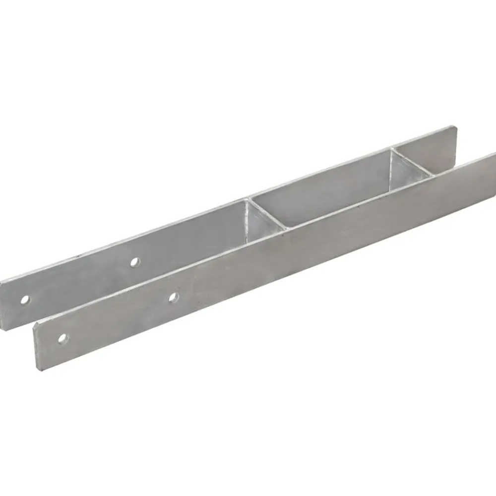 vidaXL Accesorios De Bricolaje-Anclajes de valla 6 uds acero galvanizado plateado 7x6x60 cm