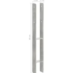 vidaXL Accesorios De Bricolaje-Anclajes de valla 6 uds acero galvanizado plateado 7x6x60 cm