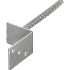 vidaXL Accesorios De Bricolaje-Anclajes de valla 6 uds acero galvanizado plateado 8x6x30 cm