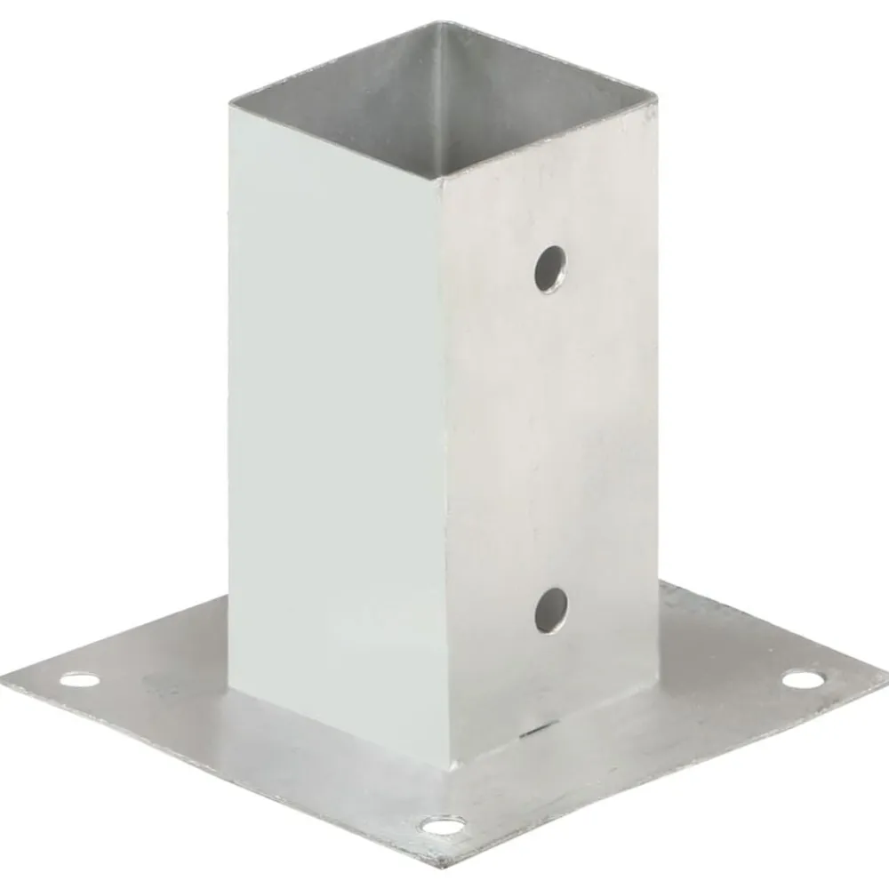 vidaXL Vallas De Jardín-Anclajes para postes 4 unidades metal galvanizados 71 mm