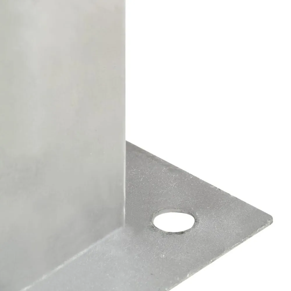 vidaXL Vallas De Jardín-Anclajes para postes 4 unidades metal galvanizados 71 mm