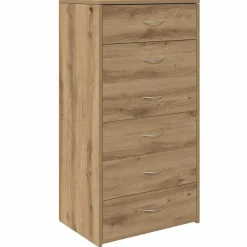 vidaXL Aparador 6 cajones contrachapada color 50x34x96 cm Roble artisan Outlet