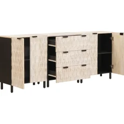 vidaXL Armarios Y Almacenamiento-Aparador 3 pcs Acabado de Lavado 180 x 33 x 75 cm