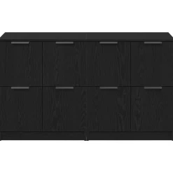 vidaXL Aparador 2 pcs 60 x 30 x 70 cm Madera de ingeniería Roble negro New
