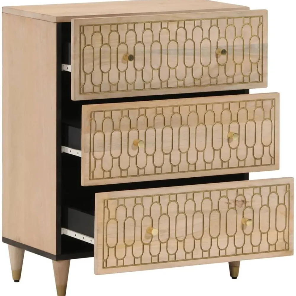 vidaXL Aparador 2 piezas madera maciza de mango 60x33x75 cm Online