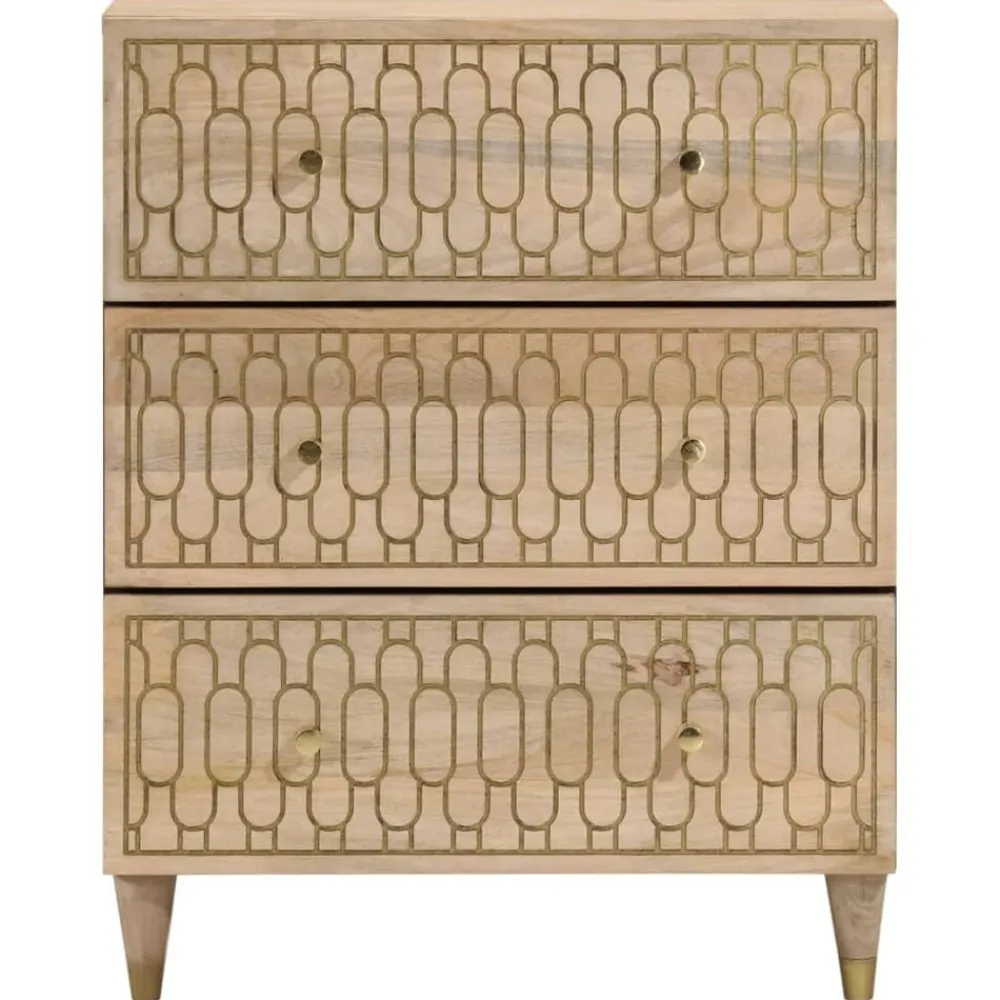 vidaXL Aparador 2 piezas madera maciza de mango 60x33x75 cm Online