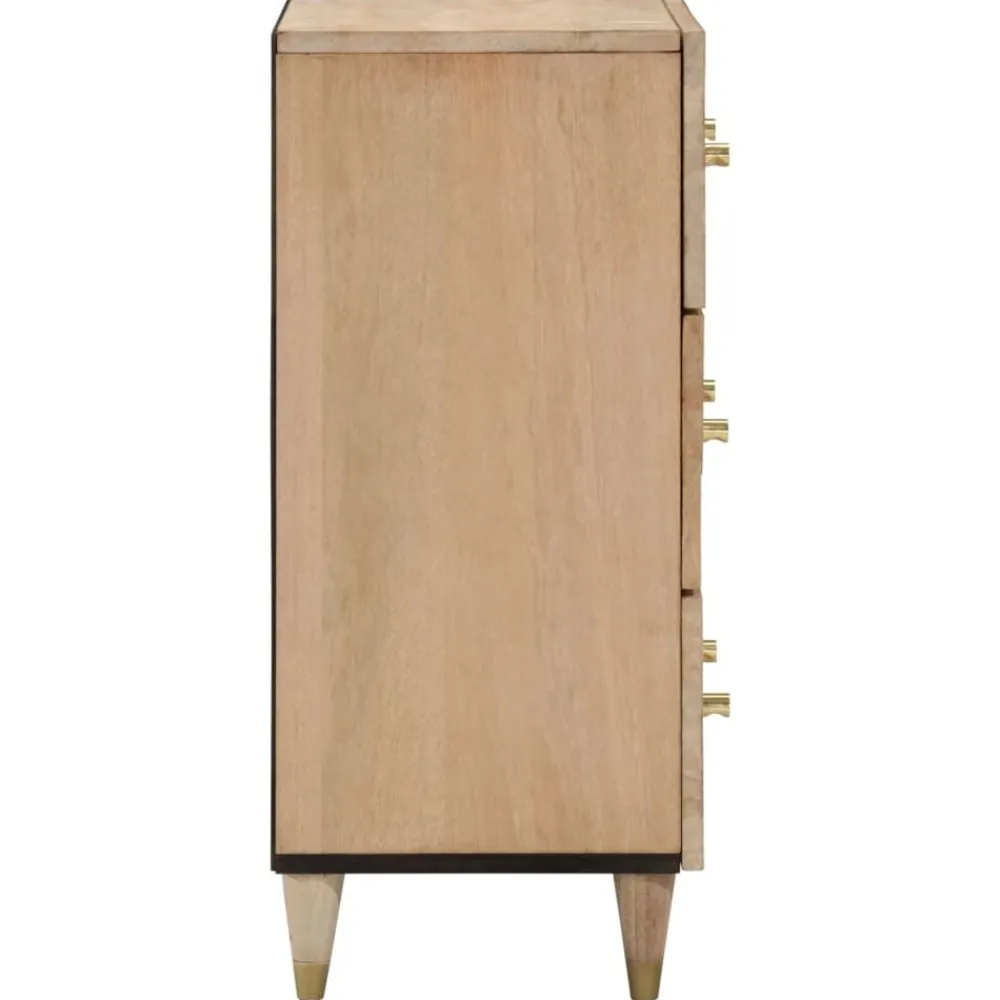 vidaXL Aparador 2 piezas madera maciza de mango 60x33x75 cm Online