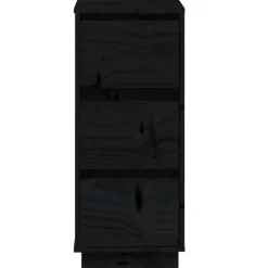 vidaXL Aparador 2 uds madera maciza de pino 32x34x75 cm Negro Outlet