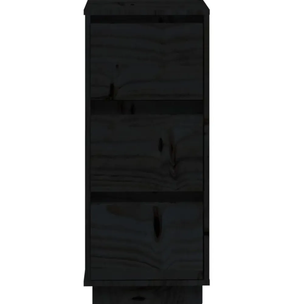 vidaXL Aparador 2 uds madera maciza de pino 32x34x75 cm Negro Outlet