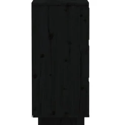 vidaXL Aparador 2 uds madera maciza de pino 32x34x75 cm Negro Outlet