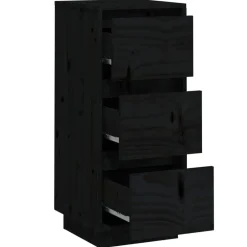 vidaXL Aparador 2 uds madera maciza de pino 32x34x75 cm Negro Outlet