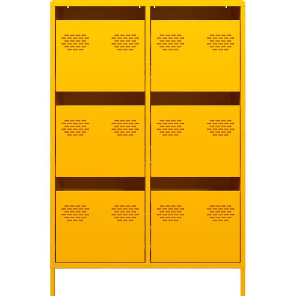 vidaXL Armarios Y Almacenamiento-Aparador acero mostaza 68x39x101,5 cm