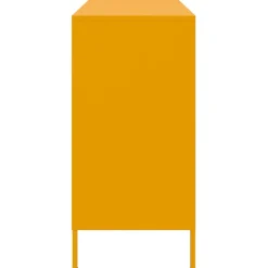 vidaXL Aparador acero mostaza 100,5x39x79 cm Amarillo Clearance