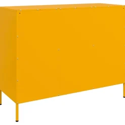 vidaXL Aparador acero mostaza 100,5x39x79 cm Amarillo Clearance
