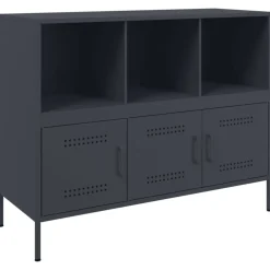 vidaXL Armarios Y Almacenamiento-Aparador acero gris 100,5x39x79 cm