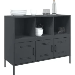 vidaXL Armarios Y Almacenamiento-Aparador acero gris 100,5x39x79 cm