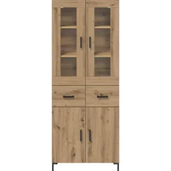 vidaXL Aparador alto 2 pcs Roble artesanal Madera de ingeniería Roble artisan Clearance