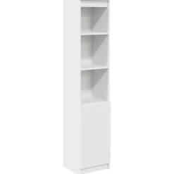 vidaXL Aparador alto 37,5x35x180 cm madera de ingeniería Blanco Discount